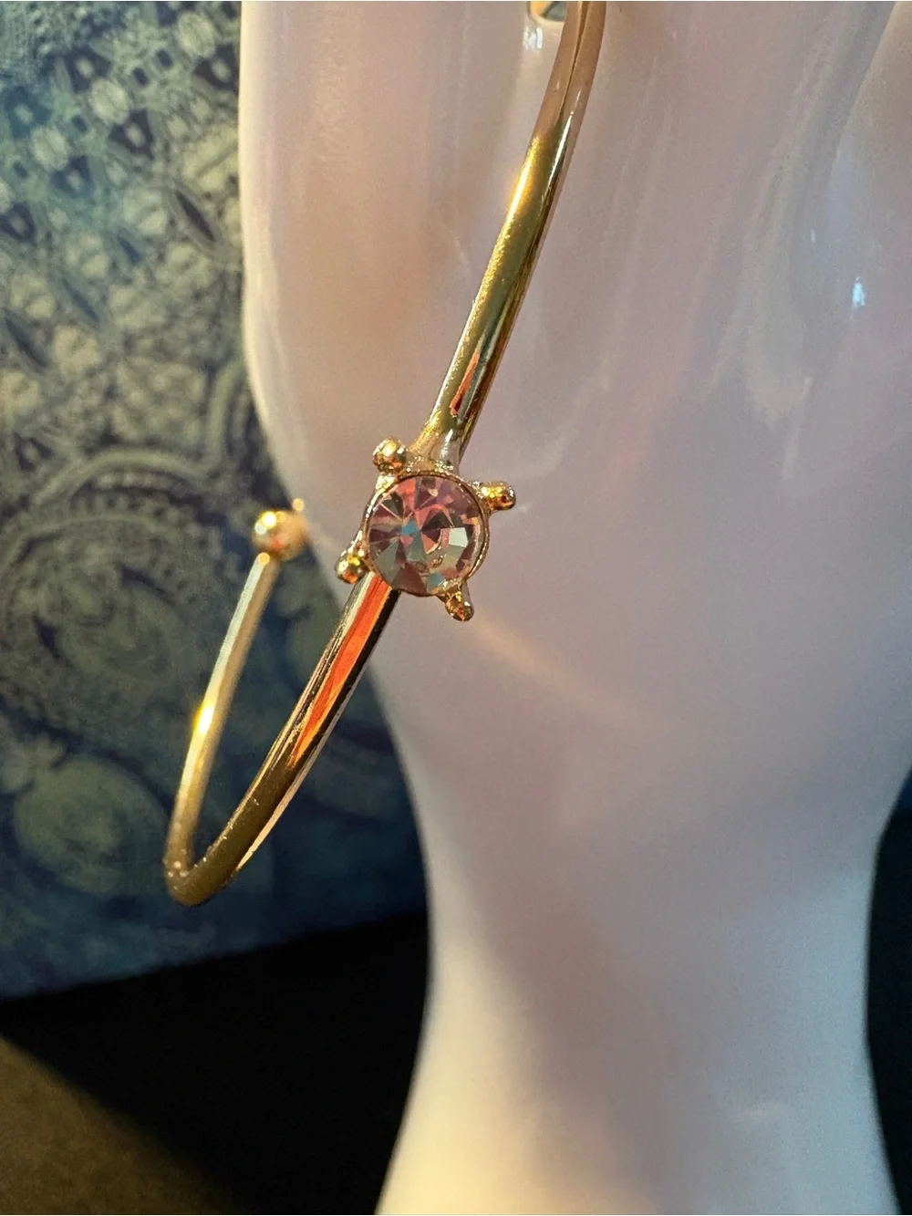 Gold-Tone Cubic Zirconia Open Bangle Bracelet - Gold